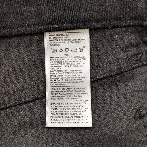 Banana Republic Black high-rise ankle-length petite slim corduroy pants - Picture 6 of 15